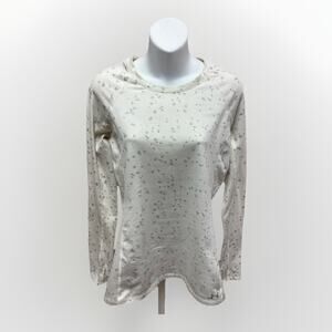 Under Armour Base Layer Shirt Womens Large White Long Sleeve Athletic Top
